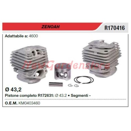 Cilindro pistone segmenti ZENOAH motosega 4600 R170416 | NewgardenParts.com