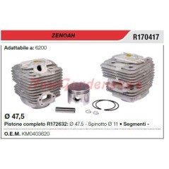 Cilindro pistone segmenti ZENOAH motosega 6200 R170417 | NewgardenParts.com