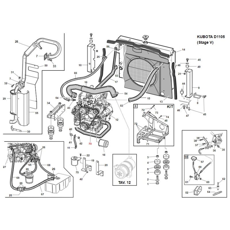 Cinghia alternatore KUBOTA D1105 ORIGINALE GIANNI FERRARI 00111980049