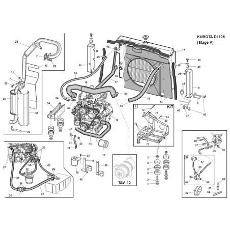 Cinghia alternatore KUBOTA D1105 ORIGINALE GIANNI FERRARI 00111980049 | NewgardenParts.com