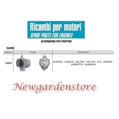 Alternatore 12623 SAME trattore motore AURORA CONDOR DELFINO 14volt 33 ampere | NewgardenParts.com