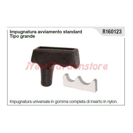 Impugnatura avviamento standard tipo grande universale in gomma R160123 | NewgardenParts.com