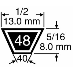 Cinghia trattorino rasaerba fatta con KEVLAR 4L 680087 1/2x87 12,7x2209,8mm