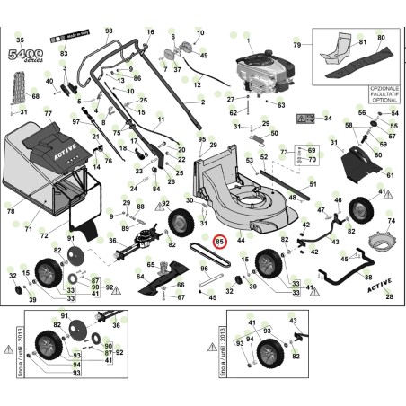 Cinghia Z 30 ORIGINALE ACTIVE rasaerba tagliaerba modelli 5400 sb 050883 | NewgardenParts.com