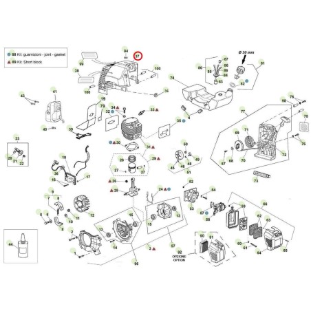 Cofano motore ORIGINALE ACTIVE decespugliatore 4.5 - 6.5 trivella t143 024197 | NewgardenParts.com