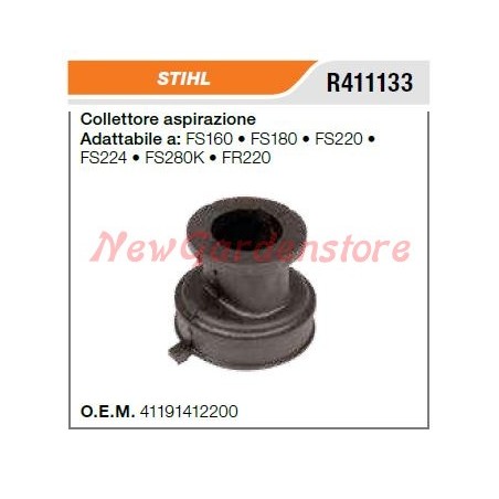 Collettore aspirazione STIHL decespugliatore FS160 180 220 224 280K R411133 | NewgardenParts.com