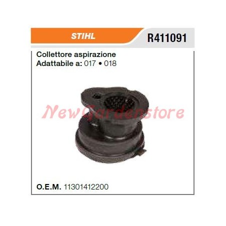 Collettore aspirazione STIHL motosega 017 018 R411091 | NewgardenParts.com