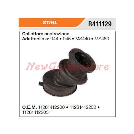 Collettore aspirazione STIHL motosega 044 046 MS440 MS460 R411129 | NewgardenParts.com