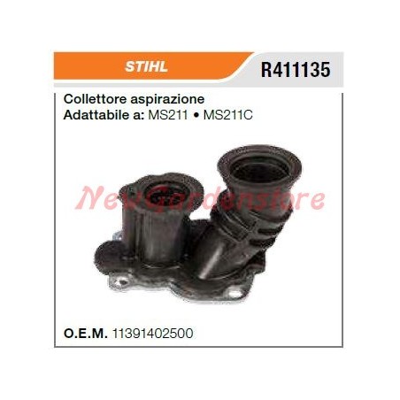 Collettore aspirazione STIHL motosega MS211 211C R411135 | NewgardenParts.com