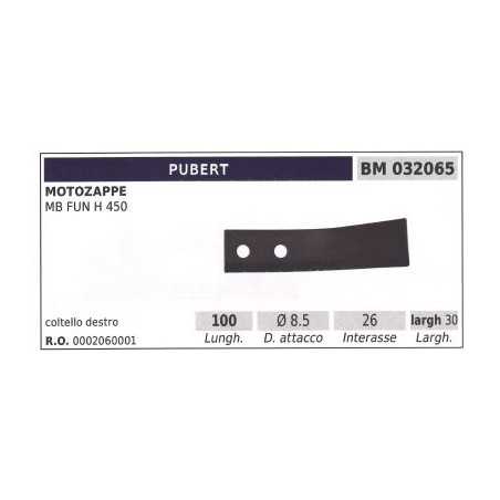 Cutter blade, right-hand for rotary cultivator MB FUN H 450 PUBERT | NewgardenParts.com