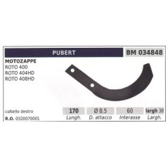 Cutter blade, right-hand for rotary cultivator ROTO 400 PUBERT | NewgardenParts.com
