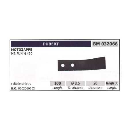 Cutter blade, left-hand for MB FUN H 450 PUBERT walking tractor | NewgardenParts.com