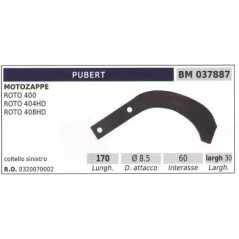 Lama sinistro fresa per motozappa motocoltivatore ROTO 400 PUBERT | NewgardenParts.com