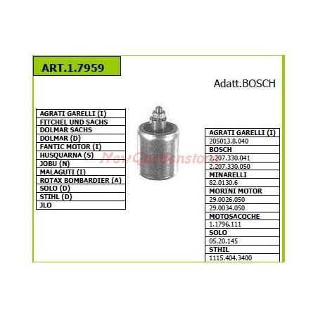 Condensatore BOSCH per motocoltivatore 205013.8.040 1.7959 | NewgardenParts.com