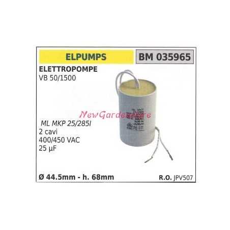 ELPUMPS capacitor VB 50/1500 electric saw 035965 | NewgardenParts.com