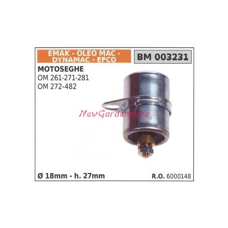 Condensatore EMAK motosega Oleomac modello 261 271 281 272 482 6000148 | NewgardenParts.com