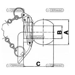 Coni guida rotula con catena e spina a scatto per ganci inferiori Ø spina 11mm | NewgardenParts.com