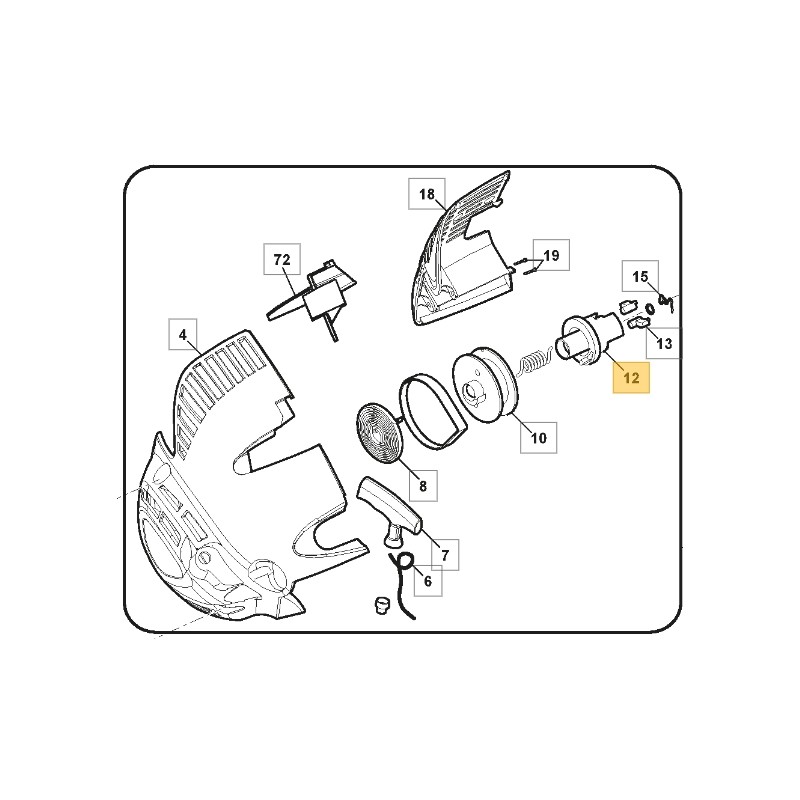 Cône de démarrage du ventilateur modèles ABL27 ABL27V ORIGINAL STIGA 118803061/0