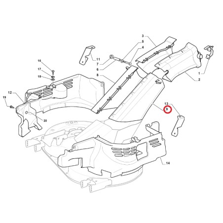 Convogliatore anteriore sinistro ORIGINALE STIGA trattorino rasaerba 325108065/0 | NewgardenParts.com