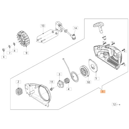 Convogliatore avviamento ORIGINALE OLEOMAC motosega modello GSTH 240 50350075R | NewgardenParts.com