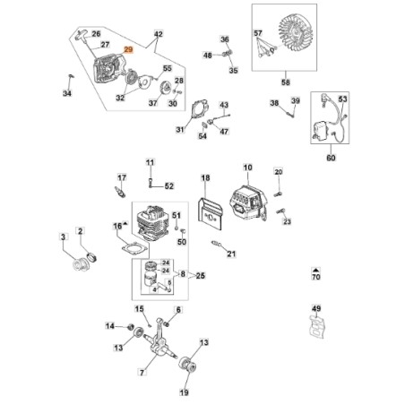 Convogliatore motosega modelli GS630 ORIGINALE OLEOMAC 50010172BR 50010172AR | NewgardenParts.com