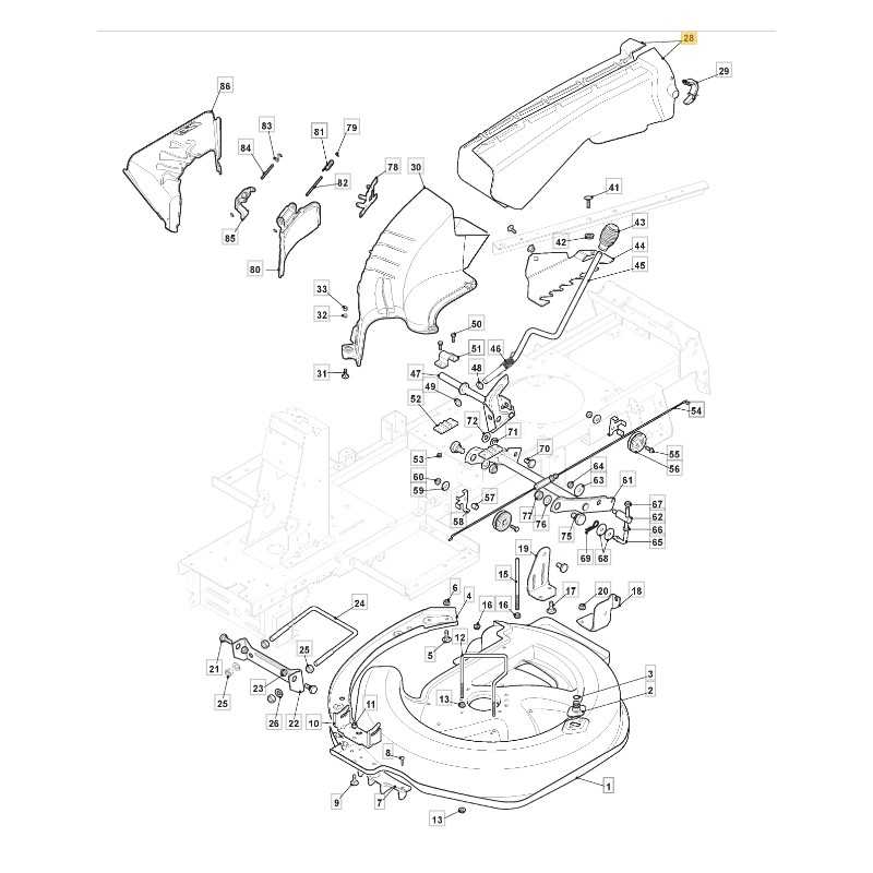 Convogliatore uscita ORIGINALE STIGA trattorino tagliaerba 827h 384108054/0