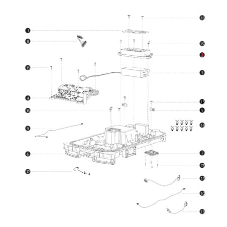 Coperchio batteria i108E ORIGINALE BLUEBIRD robot tagliaerba AB12.02.00.0169 | NewgardenParts.com