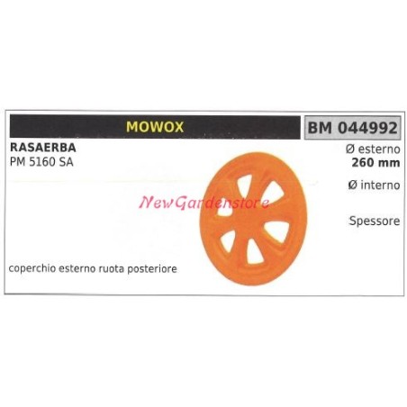 Coperchio esterno Ruota MOWOX rasaerba tosaerba tagliaerba PM 5160 SA 044992 | NewgardenParts.com