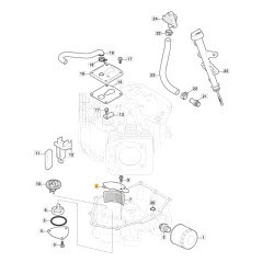 Coperchio filtro olio ORIGINALE STIGA motore TRE 635V trattorino 118551565/0 | NewgardenParts.com