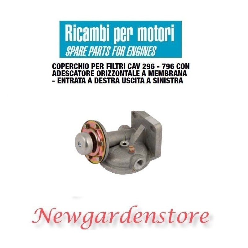 Coperchio filtroCAV 296 796 adescatore orizzontale 12087 M14x1,5 uscita sinistra