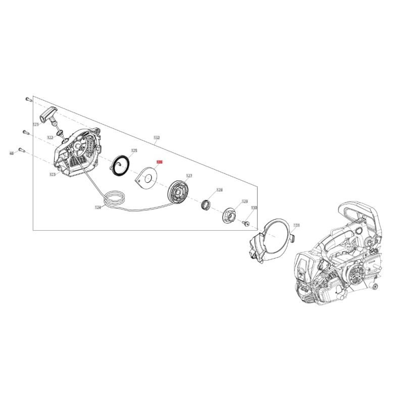 Coperchio molla avviamento ORIGINALE BLUEBIRD motosega CSP 270T CSP270T-126