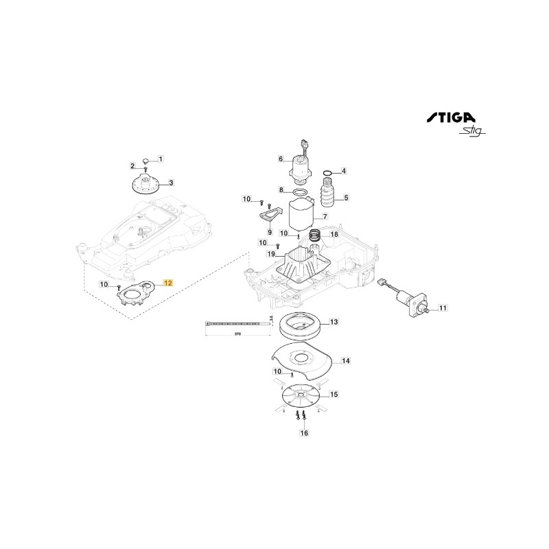 Coperchio ORIGINALE STIGA robot rasaerba tagliaerba Stig - g300 322110132/0