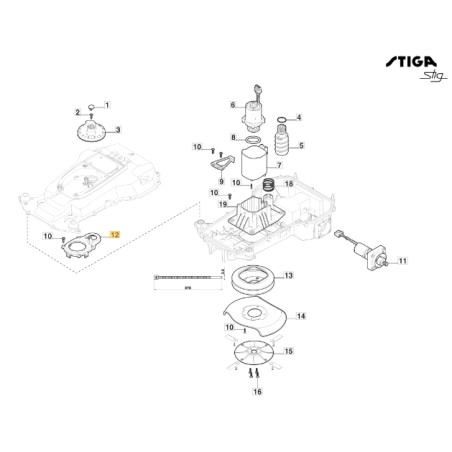 Coperchio ORIGINALE STIGA robot rasaerba tagliaerba Stig - g300 322110132/0 | NewgardenParts.com