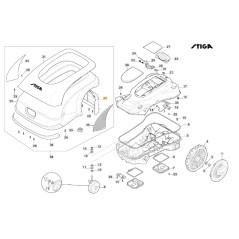 Coperchio posteriore robot rasaerba modelli A3000 ORIGINALE STIGA 322110185/0 | NewgardenParts.com