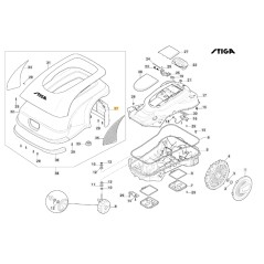 Hintere Abdeckung Mähroboter Modelle A3000 ORIGINAL STIGA 322110185/0 | NewgardenParts.com