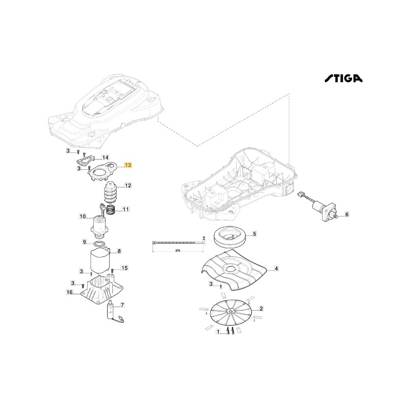 Coperchio regolazione altezza ORIGINALE STIGA a3000 rtk rasaerba 322110186/0