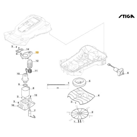 Coperchio regolazione altezza ORIGINALE STIGA a3000 rtk rasaerba 322110186/0 | NewgardenParts.com