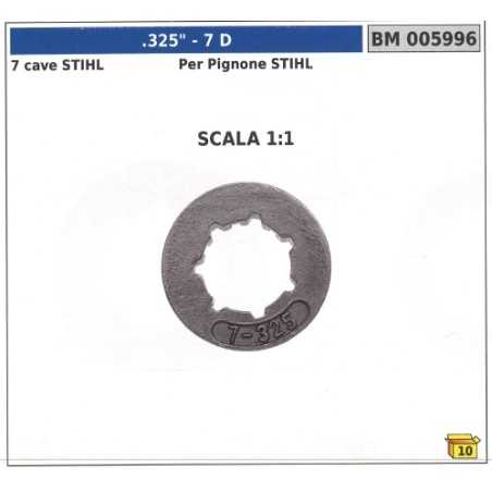 NEWGARDENSTORE self-aligning ring sprocket teeth 7 .325" 7 slots 005996 | NewgardenParts.com