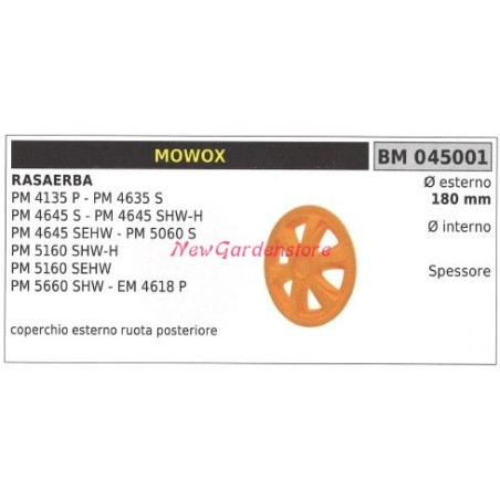 Coperchio ruota MOWOX rasaerba tosaerba tagliaerba PM 4135P 4635 S 045001 | NewgardenParts.com