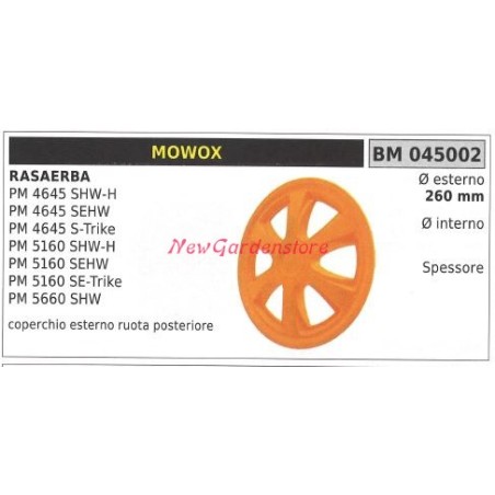 Coperchio Ruota posteriore MOWOX rasaerba tosaerba tagliaerba PM 4645 shw-h 045002 | NewgardenParts.com