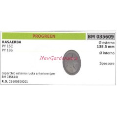 Coperchio Ruota PROGREEN rasaerba tosaerba tagliaerba PY 16C 18S 035609 | NewgardenParts.com