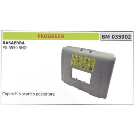 Coperchio scarico post. PROGREEN rasaerba tosaerba tagliaerba PG 5550SHQ 035902 | NewgardenParts.com