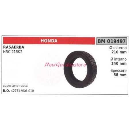 Pneu de roue HONDA tondeuse HRC 216K2 019497 | NewgardenParts.com