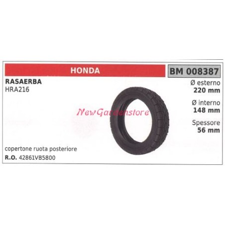 Copertone ruota posteriore HONDA rasaerba tosaerba tagliaerba HRA 216 008387 | NewgardenParts.com