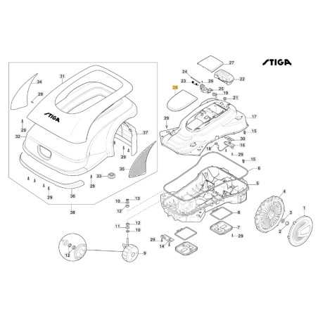 Abdeckung - ORIGINAL STIGA a10000 rtk Roboter-Rasenmäher 381110017/0 | NewgardenParts.com