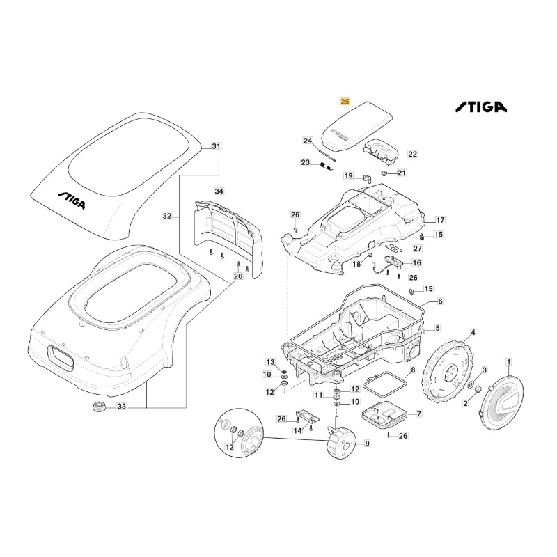 Copertura display - a1000 rtk ORIGINALE STIGA robot rasaerba 381119744/0