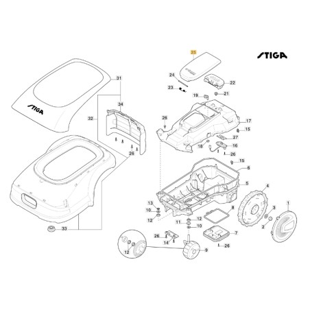 Copertura display - a1000 rtk ORIGINALE STIGA robot rasaerba 381119744/0 | NewgardenParts.com