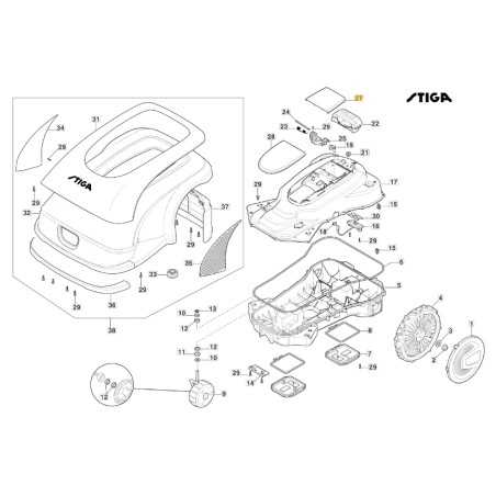 Display cover - ePower ORIGINAL STIGA a3000 rtk robot mower 381119742/0 | NewgardenParts.com