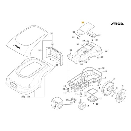 Copertura display - G 300 ORIGINALE STIGA robot rasaerba tagliaerba 381119738/0 | NewgardenParts.com