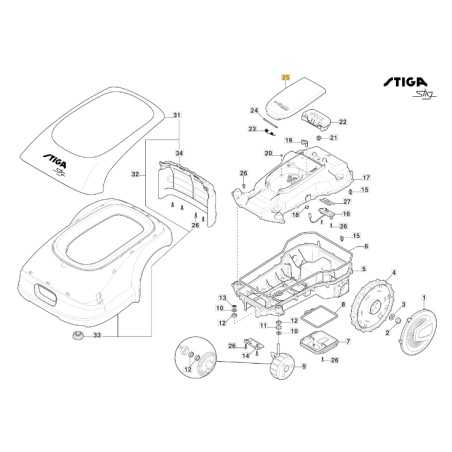 Displayabdeckung ORIGINAL STIGA Roboter-Rasenmäher Stig 300 381119708/0 | NewgardenParts.com